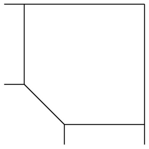Eckiges Verkettungselement Sina 90°, Breite x Tiefe 1200 x 1200 mm, Platte Buche