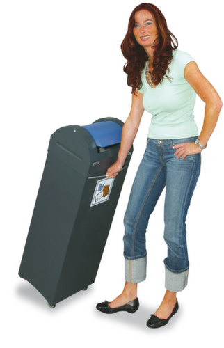 stumpf fahrbarer Wertstoffbehälter, 75 l, RAL7016 Anthrazitgrau, Deckel blau