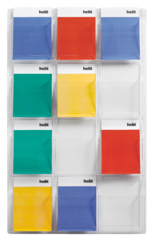 helit Wandprospekthalter "the clearly", 12 Ablagen, Gestell transparent