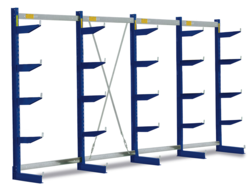 Kragarmregal, einseitig, Höhe 1980 mm, 5 Ebenen