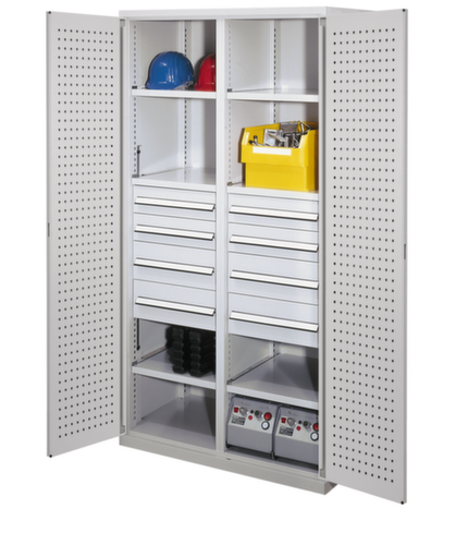 Kappes Schwerlast-Lochplattenschrank RasterPlan® extra tief + mit Mitteltrennwand, 8 Schublade(n)