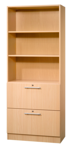 Kombiregal Sina mit HR-Auszügen, 3 Regalfächer, Breite 800 mm, Buche/Buche