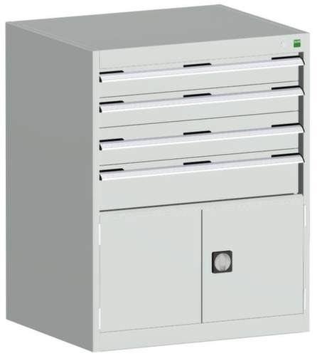 bott Schubladenschrank cubio Grundfläche 800x750 mm, 5 Schublade(n), RAL7035 Lichtgrau/RAL7035 Lichtgrau