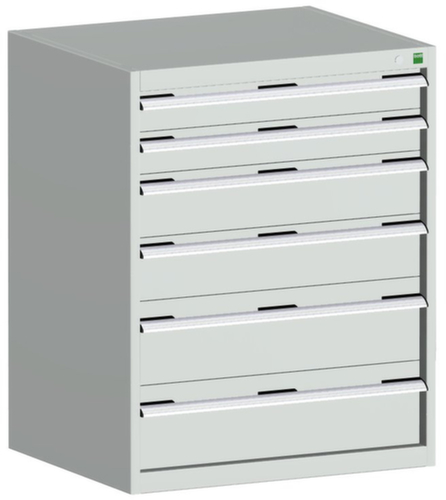 bott Schubladenschrank cubio Grundfläche 800x750 mm, 6 Schublade(n), RAL7035 Lichtgrau/RAL7035 Lichtgrau