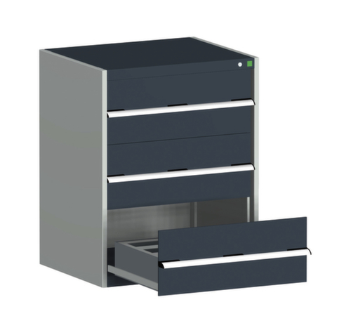 bott Schubladenschrank cubio Grundfläche 800x650 mm, 3 Schublade(n), RAL7035 Lichtgrau/RAL7016 Anthrazitgrau