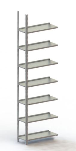 META Schraubregal Anbaufeld, 7 Böden, RAL7035 Lichtgrau