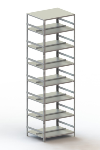 META Akten-Schraubregal zur beidseitigen Nutzung, 8 Böden, mit korrosionsschützender Zinkbeschichtung