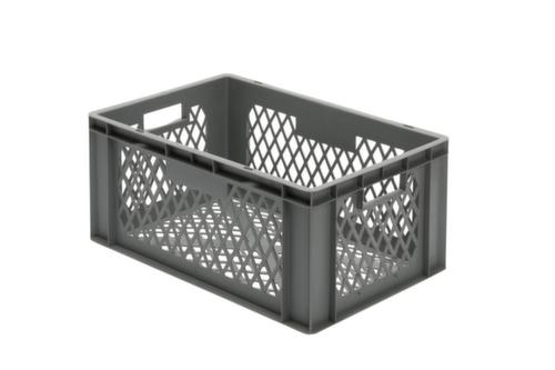 Euronorm-Stapelbehälter Wände + Boden durchbrochen, grau, Inhalt 51 l