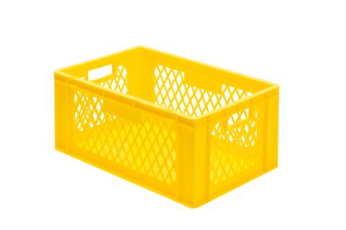 Euronorm-Stapelbehälter Wände durchbrochen, gelb, Inhalt 51 l