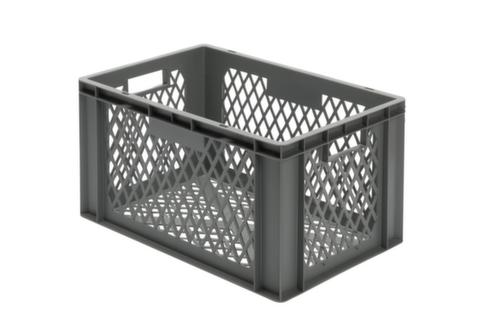 Euronorm-Stapelbehälter Wände + Boden durchbrochen, grau, Inhalt 61 l