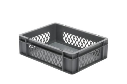 Euronorm-Stapelbehälter Wände durchbrochen, grau, Inhalt 10 l