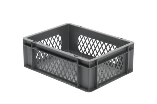 Euronorm-Stapelbehälter Wände durchbrochen, grau, Inhalt 13 l