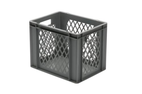 Euronorm-Stapelbehälter Wände durchbrochen, grau, Inhalt 29 l