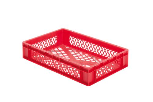 Euronorm-Stapelbehälter Wände + Boden durchbrochen, rot, Inhalt 22 l