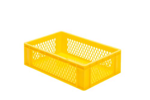 Euronorm-Stapelbehälter Wände durchbrochen, gelb, Inhalt 33 l
