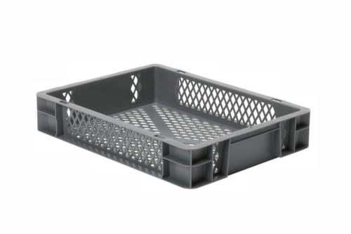 Euronorm-Stapelbehälter Wände + Boden durchbrochen, grau, Inhalt 7 l