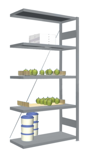 hofe Edelstahl-Steckregal, Höhe x Breite x Tiefe 2000 x 1010 x 435 mm, 5 Böden