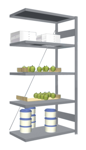hofe Edelstahl-Steckregal, Höhe x Breite x Tiefe 2000 x 1010 x 535 mm, 5 Böden