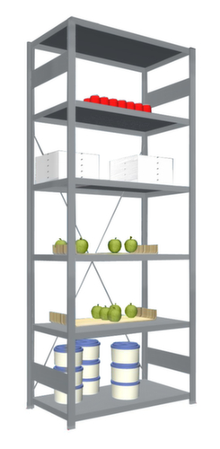hofe Edelstahl-Steckregal, Höhe x Breite x Tiefe 2500 x 1060 x 535 mm, 6 Böden