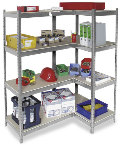 Spanplatten-Steckregal mit 4 Böden, Höhe x Breite x Tiefe 1800 x 910 x 500 mm, 4 Böden