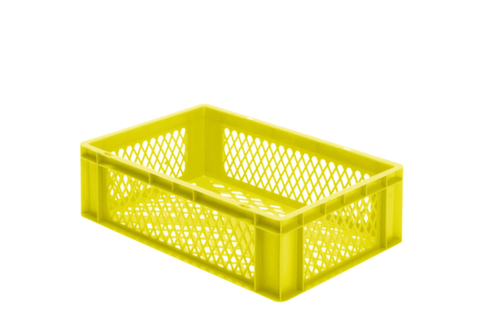 Euronorm-Stapelbehälter Wände + Boden durchbrochen, gelb, Inhalt 33 l