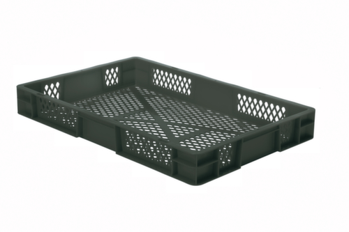 Euronorm-Stapelbehälter Wände + Boden durchbrochen, grau, Inhalt 14,5 l