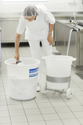 Tonne lebensmittelgeeignet, naturweiss, 75 l, rund