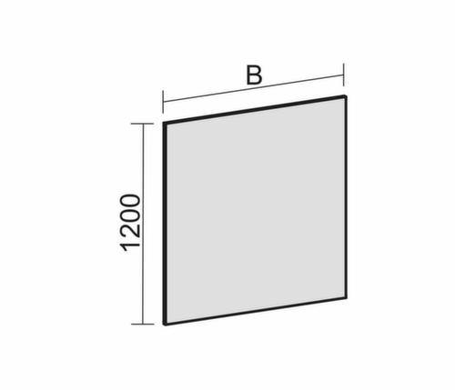 Gera Trennwand Pro BasicLine, Höhe x Breite 1200 x 1200 mm, Wand grau
