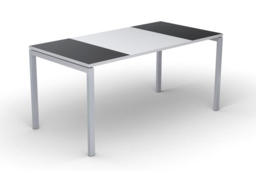 Schreibitsch easyDesk in Bicolor-Optik, 4-Fußgestell, Breite 1800 mm, schwarz/weiß/weiß