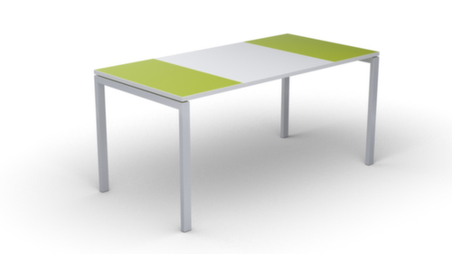 Schreibitsch easyDesk in Bicolor-Optik, 4-Fußgestell, Breite 1800 mm, grün/weiß/weiß