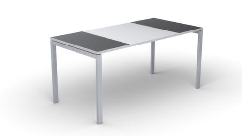 Schreibitsch easyDesk in Bicolor-Optik, 4-Fußgestell, Breite 1600 mm, anthrazit/weiß/weiß