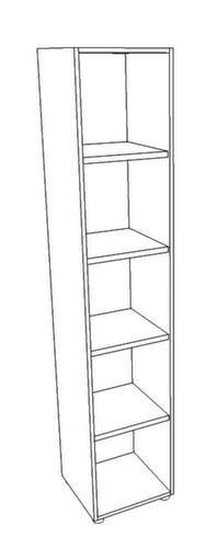 Quadrifoglio Büroregal T45, Breite 430 mm, 5 OH, alusilber