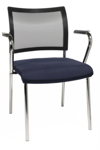 Topstar Besucherstuhl Visit 10 mit Netzrücken, Sitz Stoff (100% Polypropylen), dunkelblau
