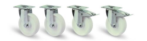 BS-ROLLEN Set Transportgeräterollen, Traglast 250 kg, Kunststoff-Bereifung
