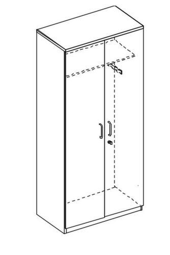 Nowy Styl Büro-Flügeltürenschrank E10 mit Garderobe, 6 Ordnerhöhen