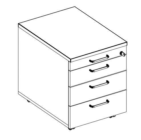 Nowy Styl Rollcontainer E10, 3 Schublade(n)