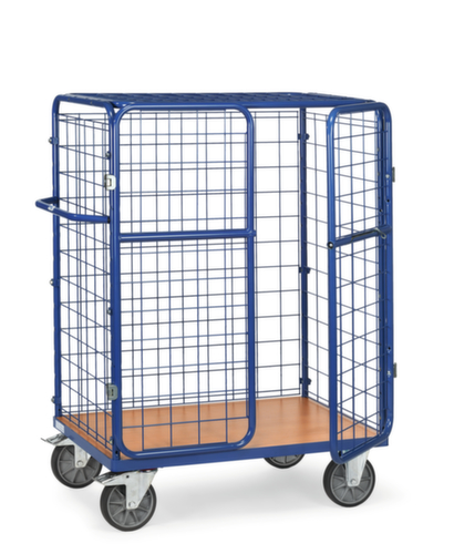 fetra Paketwagen mit Drahtgitterwänden, Traglast 600 kg, Länge x Breite 1369 x 830 mm
