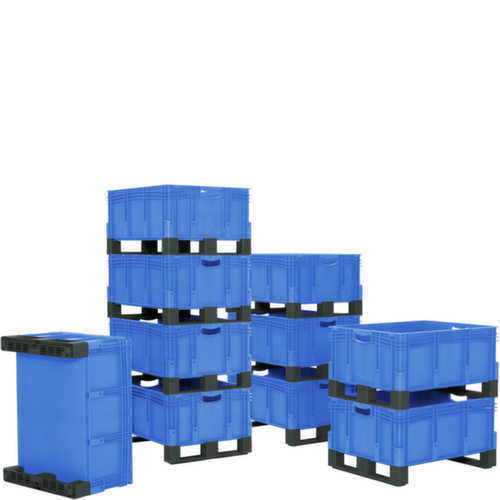 BITO Euronorm-Stapelbehälter mit Doppelboden, blau, Inhalt 206 l