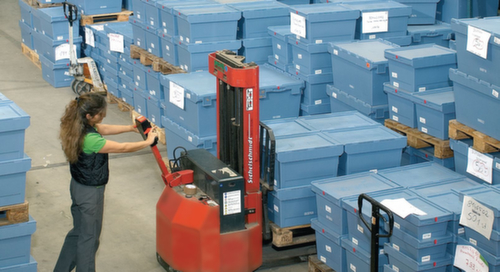 BITO Mehrwegbehälter verplombbar, Inhalt 29 l, Zweiteiliger Scharnierdeckel