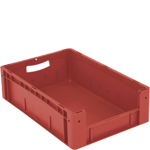 BITO Euronorm-Sichtlagerbehälter mit Eingrifföffnung, rot, HxLxB 170x600x400 mm