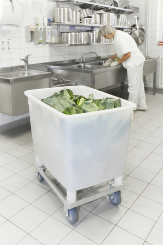 Unterfahrbarer Rechteckbehälter, Inhalt 400 l, natur, 4 Füße