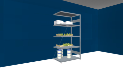 hofe Edelstahl-Steckregal, Höhe x Breite x Tiefe 2000 x 1010 x 635 mm, 5 Böden