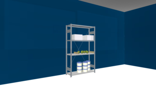 hofe Edelstahl-Steckregal, Höhe x Breite x Tiefe 1750 x 1060 x 335 mm, 4 Böden