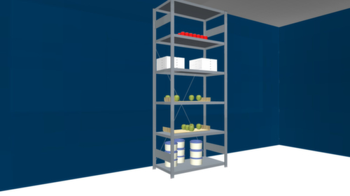 hofe Edelstahl-Steckregal, Höhe x Breite x Tiefe 2500 x 1060 x 535 mm, 6 Böden