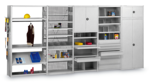 hofe Traversenregal in mittelschwerer Bauart, Höhe x Breite x Tiefe 3000 x 1310 x 335 mm, 7 Böden