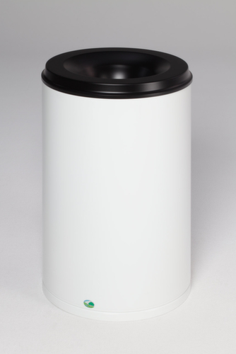 VAR Papierkorb mit Löschkopf, 110 l, RAL9016 Verkehrsweiß, Kopfteil schwarz