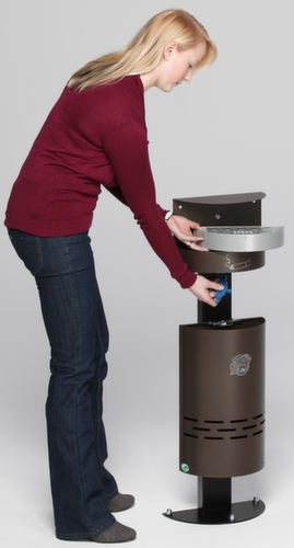 VAR Kombiascher H 98 mit Schutzdach, deep-brown