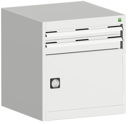 bott Schubladenschrank cubio mit Grundfläche 650x650 mm, 2 Schublade(n), RAL7035 Lichtgrau/RAL7035 Lichtgrau