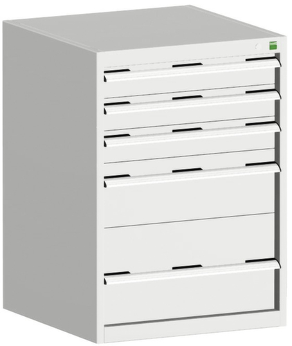 bott Schubladenschrank cubio Grundfläche 650x525 mm, 5 Schublade(n), RAL7035 Lichtgrau/RAL7035 Lichtgrau