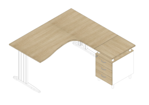Quadrifoglio Büro-Set Practika mit 1 Schreibtisch, 1 Standcontainer
